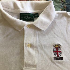 Ivy League Brown University Men's White Polo Size S